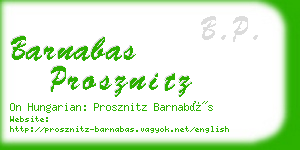 barnabas prosznitz business card